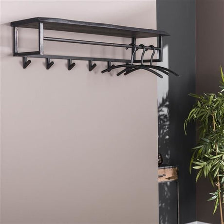 Coat rack Yme DH Interior Acacia LxWxH 103x37x30 Acacia wood Atmospheric photo diagonal front view