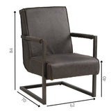 Armchair Tiger Dimehouse Anthracite LxWxH 69x58x41 Eco-leather White photo size indication