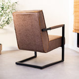 Armchair Tiger Dimehouse Taupe LxWxH 69x58x49 Eco-leather Atmospheric photo diagonal rear view