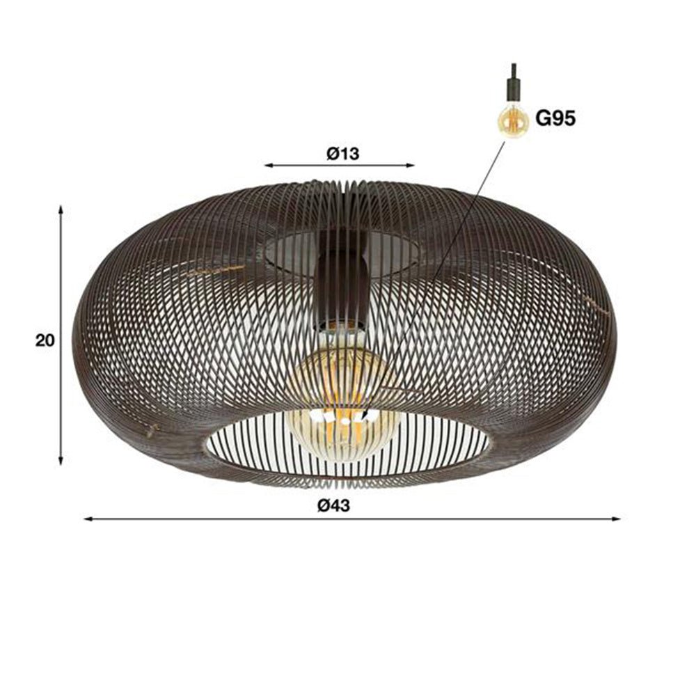 Ceiling lamp Jill DH Interior Black LxWxH 48x48x25 Nickel White photo size indication