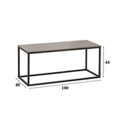 Coffee tables - Fien Coffee Table Gray Marble Look Rectangular 100x40 cm - Dimehouse