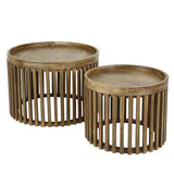 Coffee table Tory DH Interior Mango LxWxH 70x70x45 Mango wood White photo diagonal front view