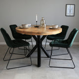 Dining table Oregon Dimehouse Brown LxWxH 165x96x9 Mango wood Atmospheric photo front view