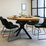Dining table Oregon Dimehouse Brown LxWxH 108x85x31 Mango wood Atmospheric photo front view