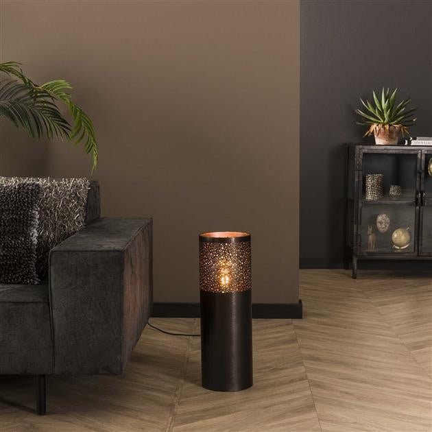 Floor lamp Eleanor Black Nickel DH Interior Black LxWxH 68x25x25 Nickel Atmospheric photo diagonal front view