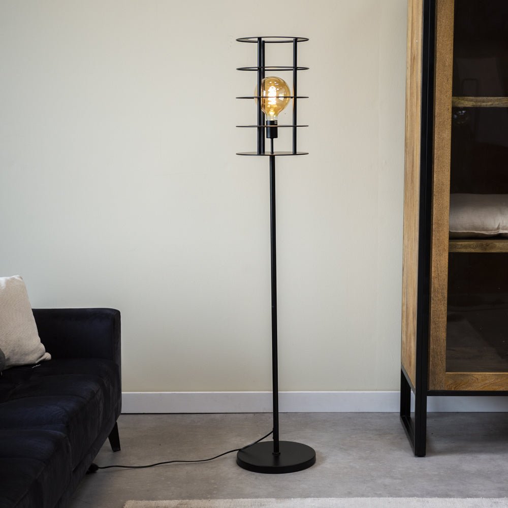 Floor lamp Maya Dimehouse Black LxWxH 51x36x33 Metal Atmospheric photo front view