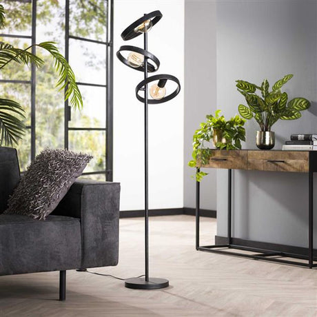 Floor lamp Otan DH Interior Charcoal LxWxH 57x38x26 Metal Atmospheric photo diagonal front view