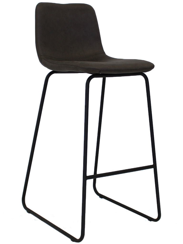 Barstool Brentt Dimehouse Anthracite LxWxH 84x60x49 Microfiber White photo diagonal front view
