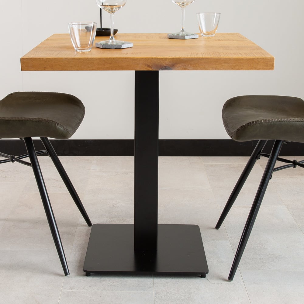 Dining table Bistro table Square Dimehouse Brown LxWxH 66x66x7 Mango wood Atmospheric photo detail