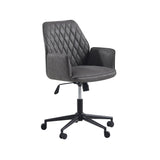 Office chair Novan Dimehouse Anthracite LxWxH 72x63x58 Fabric White photo diagonal front view
