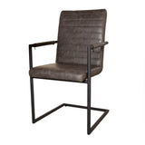 Dining room chair Bras Dimehouse Anthracite LxWxH 73x59x58 Faux leather White photo diagonal front view