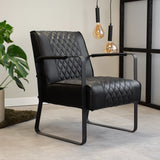Armchair Peter Dimehouse Black LxWxH 68x63x45 Faux leather Atmospheric photo diagonal front view