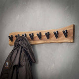 Coat rack Levi DH Interior Acacia LxWxH 92x21x15 Acacia wood Atmospheric photo diagonal front view