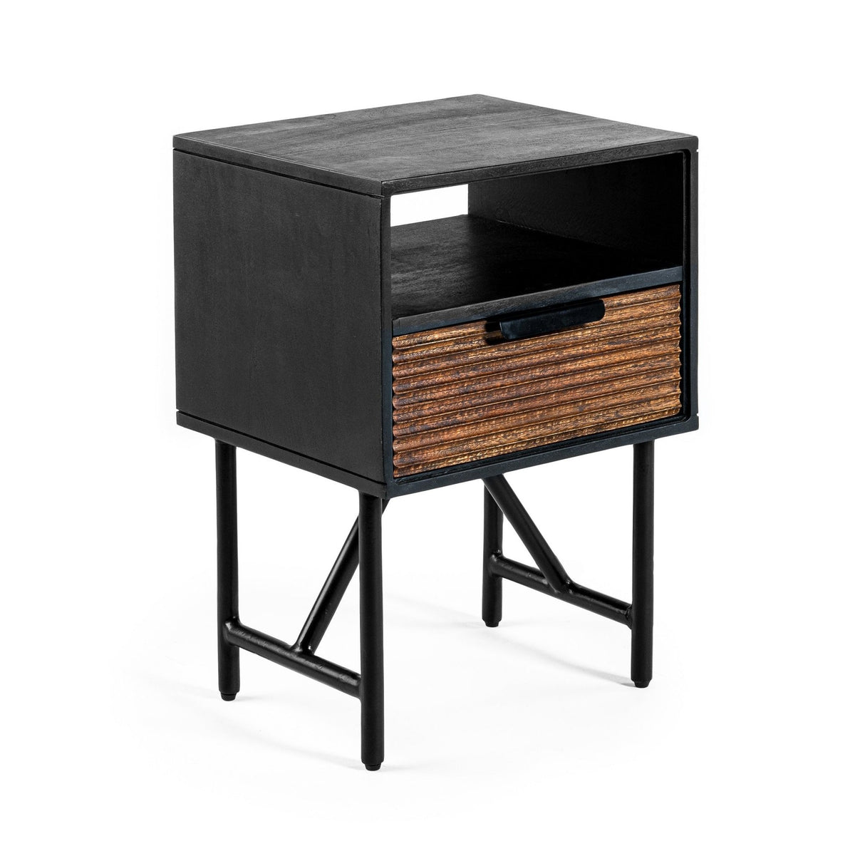 Bedside tables - Industrial Bedside Table Karel 1 Drawer - Dimehouse