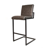 Barstool Kuba Dimehouse Anthracite LxWxH 93x58x53 Faux leather White photo diagonal front view