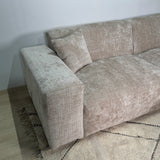 Sofas - Corner sofa beige chenille Wayne 264 cm - corner can be mounted left and right - Dimehouse