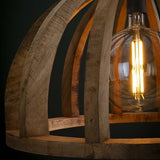 Hanging lamp Madri DH Interior Mango LxWxH 69x69x50 Mango wood Atmospheric photo detail