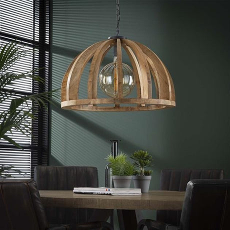 Hanging lamp Madri DH Interior Mango LxWxH 69x69x50 Mango wood Atmospheric photo front view