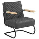 Armchair Lars Dimehouse Anthracite LxWxH 68x64x39 Faux leather White photo diagonal front view