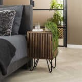 Bedside table Tory DH Interior Mango LxWxH 65x45x35 Mango wood Atmospheric photo diagonal front view