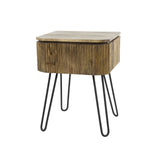 Bedside table Maria DH Interior Mango LxWxH 51x46x28 Mango wood White photo diagonal front view