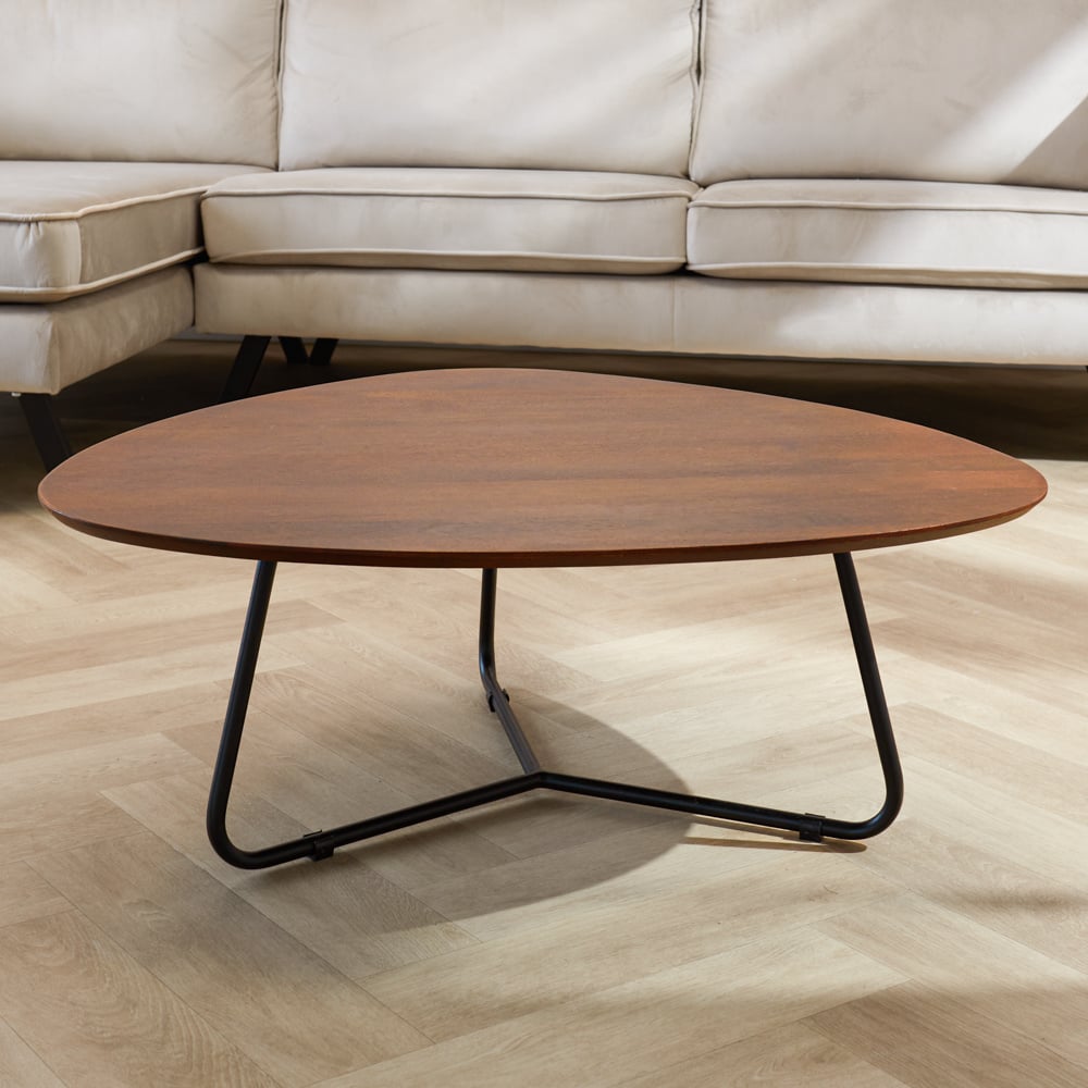 Coffee table Zoë Walnut Dimehouse Brown LxWxH 90x81x24 Mango wood Atmospheric photo front view