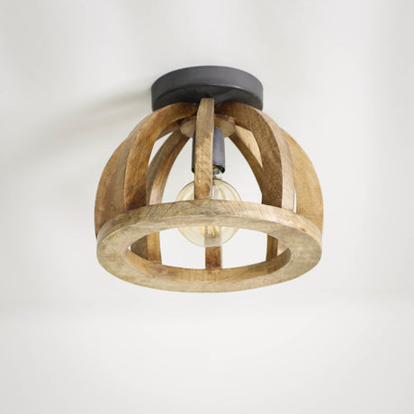 Ceiling lamp Madri DH Interior Mango LxWxH 34x34x28 Mango wood Atmospheric photo diagonal front view