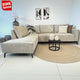 Corner sofa with beige chenille Yara chaise longue - left 