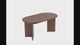 Oval extendable table walnut structure melamine - Japandi - 160-200 cm - Juro