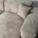 Sofas - Corner sofa beige chenille Wayne 264 cm - corner can be mounted left and right - Dimehouse