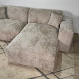 Sofas - Corner sofa beige chenille Wayne 264 cm - corner can be mounted left and right - Dimehouse