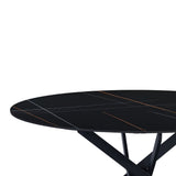 Dining table Vivian Black Dimehouse Black LxWxH 111x111x11 Sintered stone White photo detail