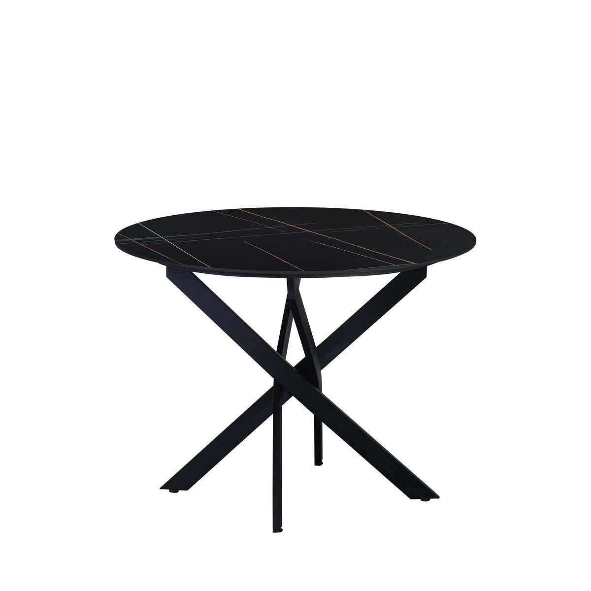 Dining table Vivian Black Dimehouse Black LxWxH 111x111x11 Sintered stone White photo front view