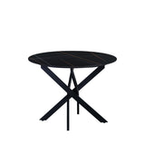 Dining table Vivian Black Dimehouse Black LxWxH 111x111x11 Sintered stone White photo front view