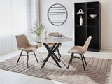 Vivian Gray dining table Dimehouse Gray LxWxH 121x121x11 Sintered stone Atmospheric photo in situation