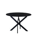 Dining table Vivian Black Dimehouse Black LxWxH 121x121x11 Sintered stone White photo diagonal front view