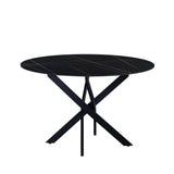 Dining table Vivian Black Dimehouse Black LxWxH 132x132x11 Sintered stone White photo front view