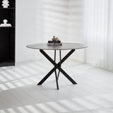 Vivian Gray dining table Dimehouse Gray LxWxH 141x141x11 Sintered stone Atmospheric photo front view