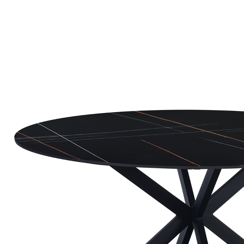 Dining table Yuna Black Dimehouse Black LxWxH 111x111x11 Sintered stone White photo detail