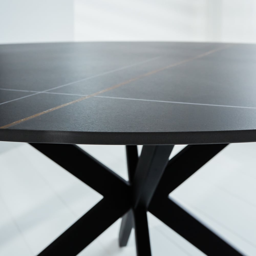 Dining table Yuna Black Dimehouse Black LxWxH 121x121x11 Sintered stone Atmospheric photo detail