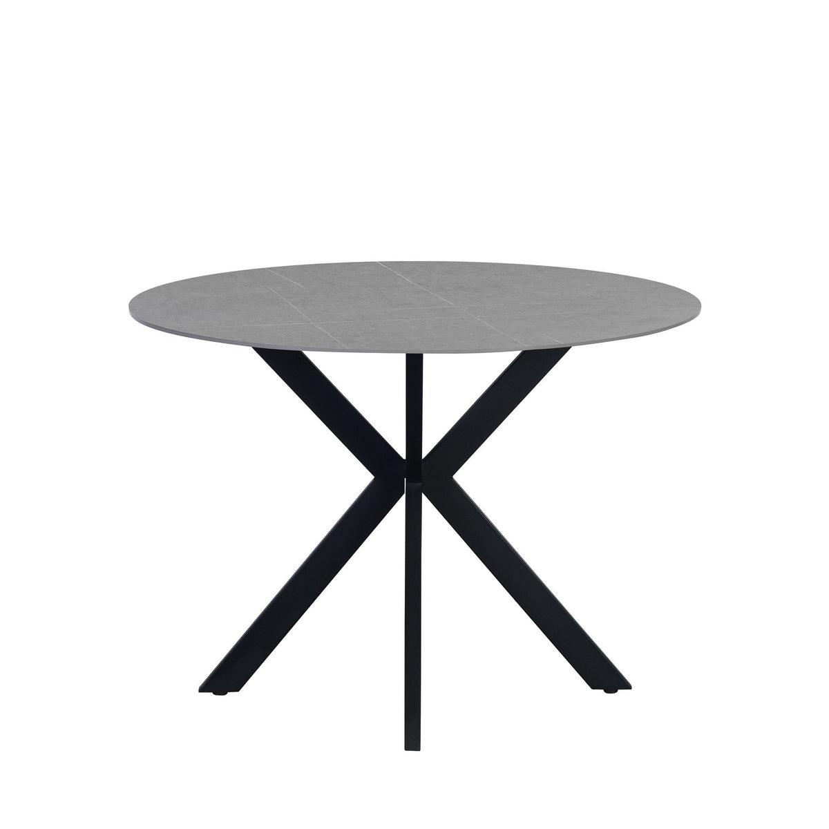 Yuna Gray dining table Dimehouse Gray LxWxH 121x121x11 Sintered stone White photo front view