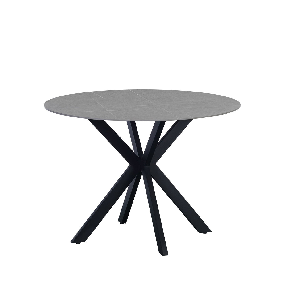 Yuna Gray dining table Dimehouse Gray LxWxH 121x121x11 Sintered stone White photo diagonal front view