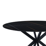 Dining table Yuna Black Dimehouse Black LxWxH 132x132x11 Sintered stone White photo detail