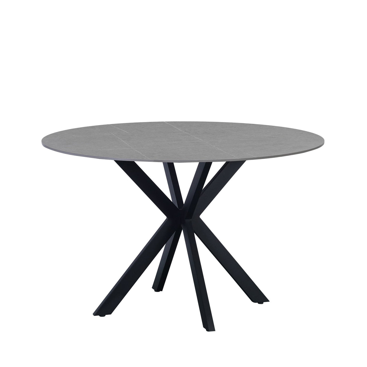 Yuna Gray dining table Dimehouse Gray LxWxH 132x132x11 Sintered stone White photo diagonal front view