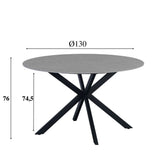 Yuna Gray dining table Dimehouse Gray LxWxH 141x141x11 Sintered stone White photo size indication