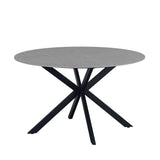 Yuna Gray dining table Dimehouse Gray LxWxH 141x141x11 Sintered stone White photo diagonal front view