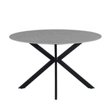 Yuna Gray dining table Dimehouse Gray LxWxH 141x141x11 Sintered stone White photo front view