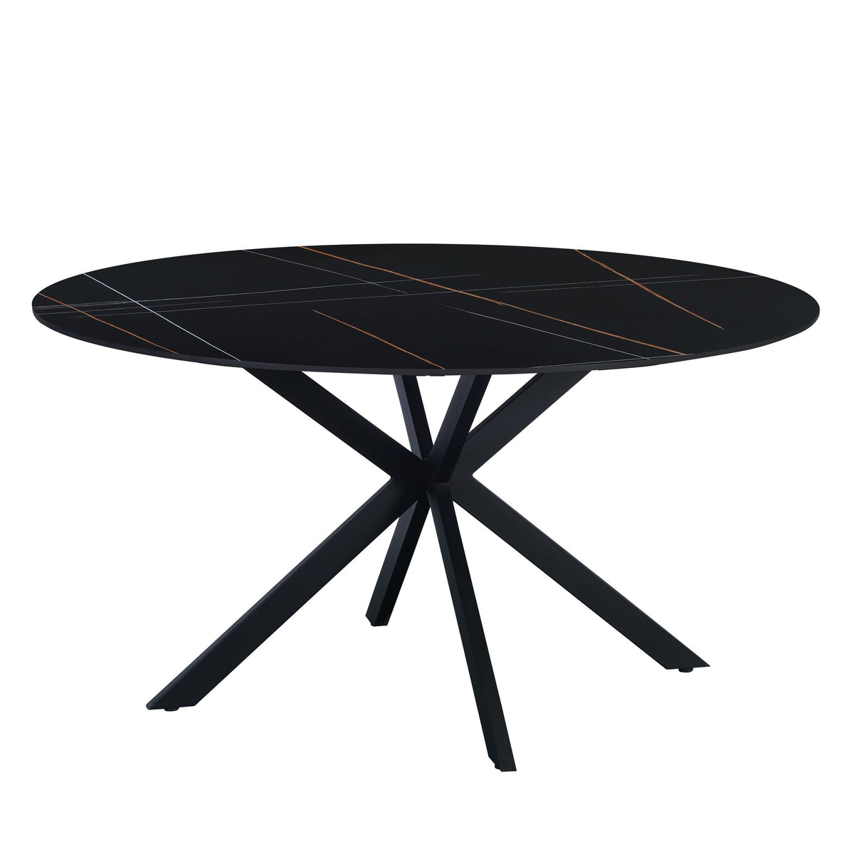 Dining table Yuna Black Dimehouse Black LxWxH 114x77x9 Sintered stone White photo front view