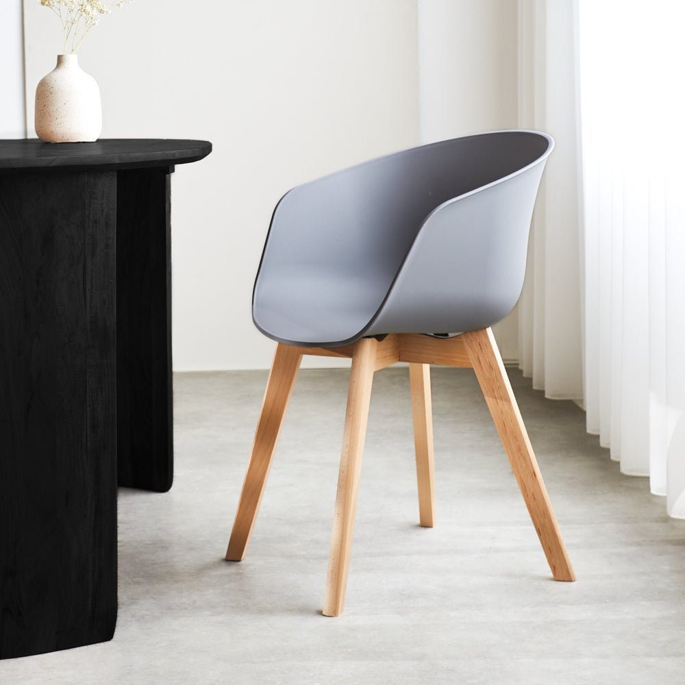 Herning dining room chair Dimehouse Gray LxWxH 68x60x51 Plastic Atmospheric photo side view