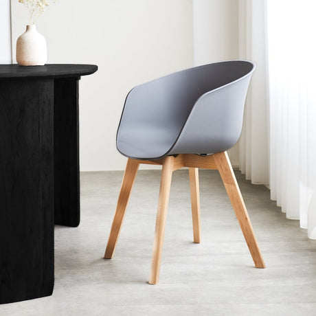 Herning dining room chair Dimehouse Gray LxWxH 68x60x51 Plastic Atmospheric photo side view